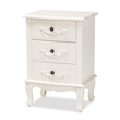 Bowery Hill Contemporary White Finished Wood 3-Drawer End Table