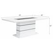 Bowery Hill Rectangle Wood Top Dining Table in Gray and White High Gloss