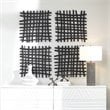Bowery Hill Square Abstract Grid Pattern Iron Metal Wall Decor in Black
