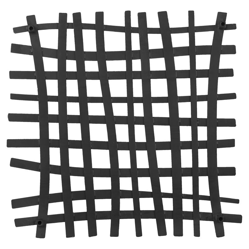 Bowery Hill Square Abstract Grid Pattern Iron Metal Wall Decor in Black
