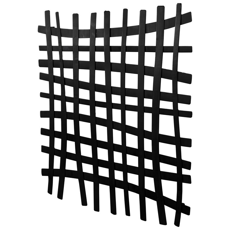 Bowery Hill Square Abstract Grid Pattern Iron Metal Wall Decor in Black