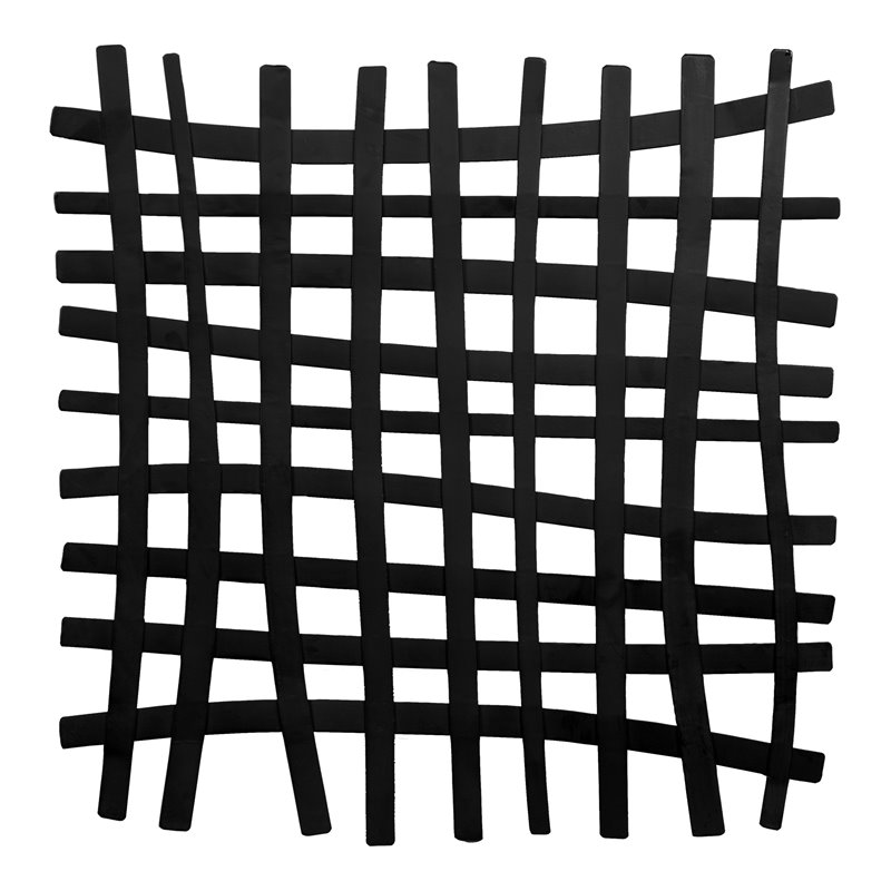 Bowery Hill Square Abstract Grid Pattern Iron Metal Wall Decor in Black