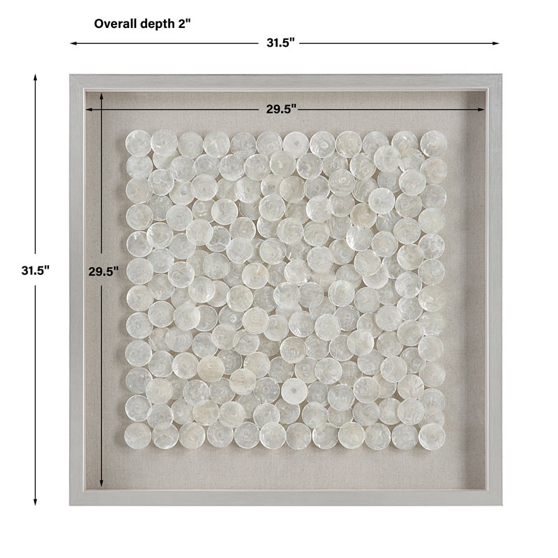 Bowery Hill Capiz Shell Wood and glass Shadow Box in Brushed Silver