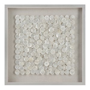 Bowery Hill Capiz Shell Wood and glass Shadow Box in Brushed Silver