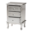 Bowery Hill Contemporary Silver Finished Wood 3-Drawer End Table
