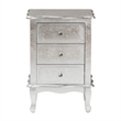 Bowery Hill Contemporary Silver Finished Wood 3-Drawer End Table