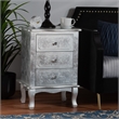 Bowery Hill Contemporary Silver Finished Wood 3-Drawer End Table