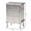 Bowery Hill Contemporary Silver Finished Wood 3-Drawer End Table