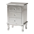 Bowery Hill Contemporary Silver Finished Wood 3-Drawer End Table