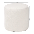 Bowery Hill Modern and Contemporary Ivory Boucle Upholstered Ottoman