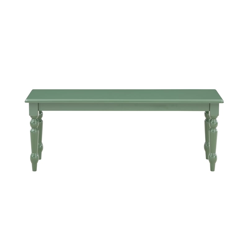 Bowery Hill Wood Rubberwood Dining Bench - Equestrian Green Finish