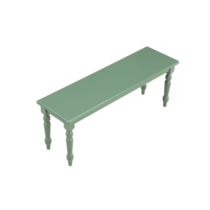 Bowery Hill Wood Rubberwood Dining Bench - Equestrian Green Finish