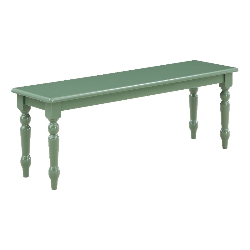 Bowery Hill Wood Rubberwood Dining Bench - Equestrian Green Finish