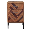 Bowery Hill Oak Wood 3 Drawer Nightstand - Natural Oak Finish