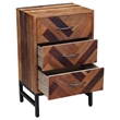 Bowery Hill Oak Wood 3 Drawer Nightstand - Natural Oak Finish