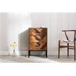 Bowery Hill Oak Wood 3 Drawer Nightstand - Natural Oak Finish