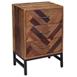 Bowery Hill Oak Wood 3 Drawer Nightstand - Natural Oak Finish