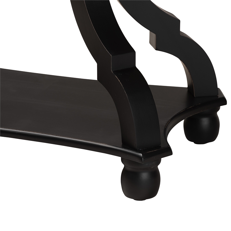 Bowery Hill Classic and Traditional Wood End Table in Black Finish