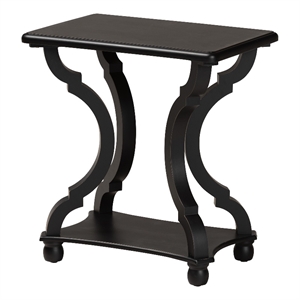 Bowery Hill Classic and Traditional Wood End Table in Black Finish