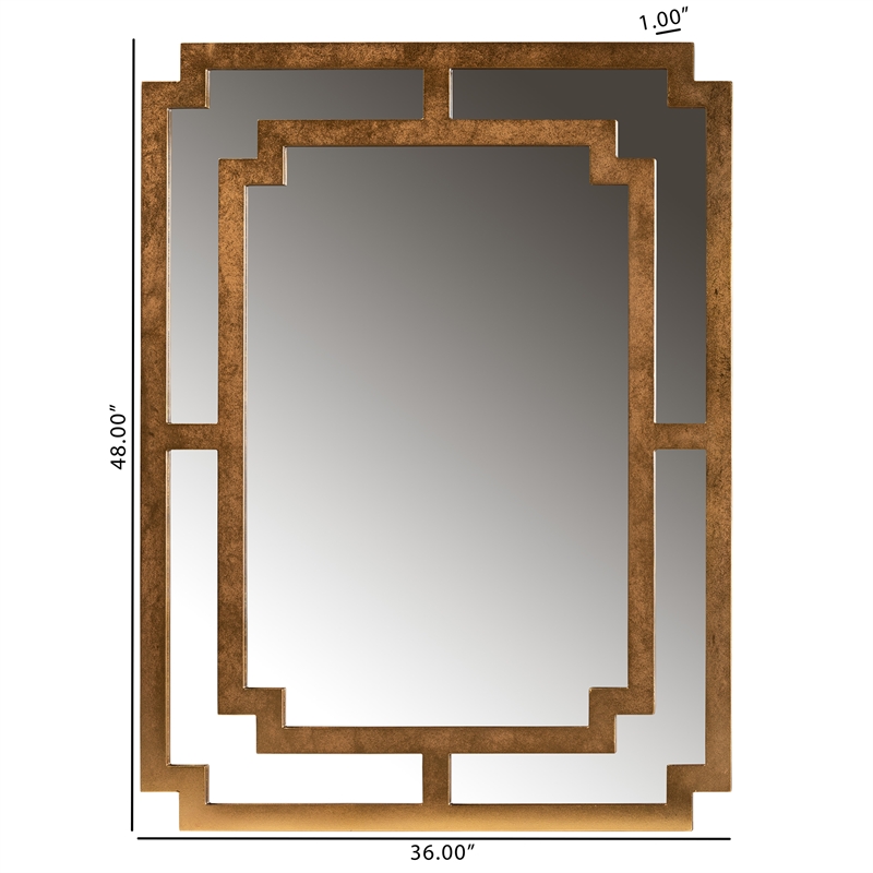 Bowery Hill Modern Antique Gold Finished Wood Accent Wall Mirror