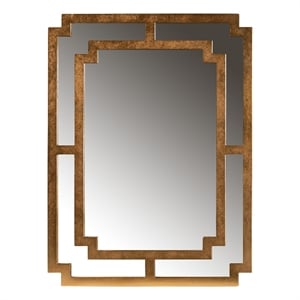 Bowery Hill Modern Antique Gold Finished Wood Accent Wall Mirror