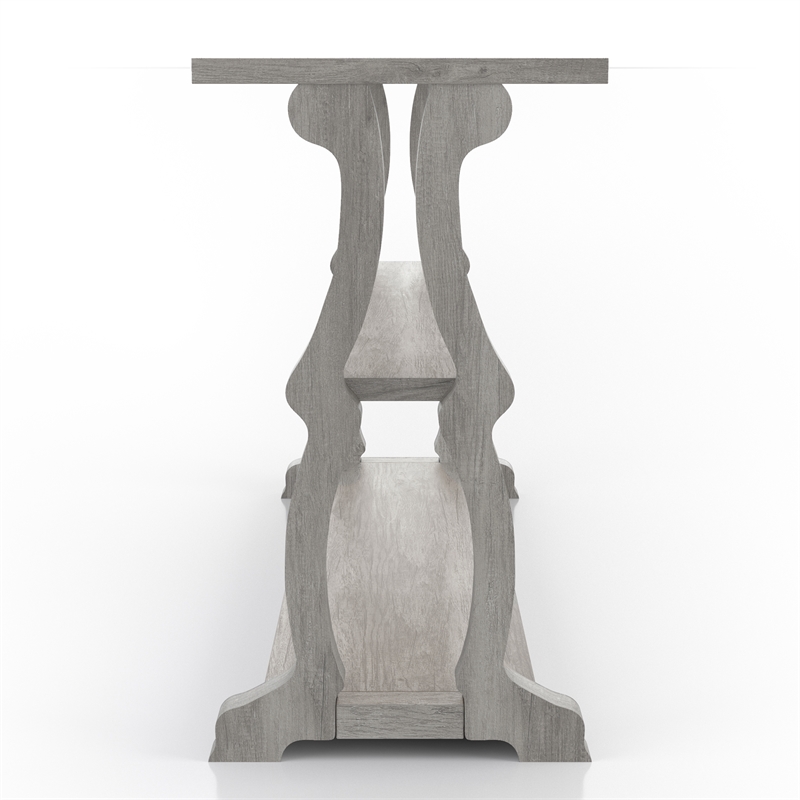 Bowery Hill Modern Wood 2-Shelf Console Table in Vintage Gray Oak