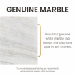 Bowery Hill Modern Marble Top Kitchen Island in Gold and White
