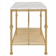 Bowery Hill Modern Marble Top Kitchen Island in Gold and White