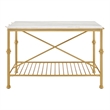 Bowery Hill Modern Marble Top Kitchen Island in Gold and White