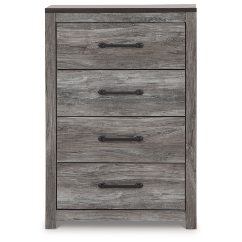 Bowery Hill Contemporary 4-Drawer Wood Chest in Rustic Charcoal