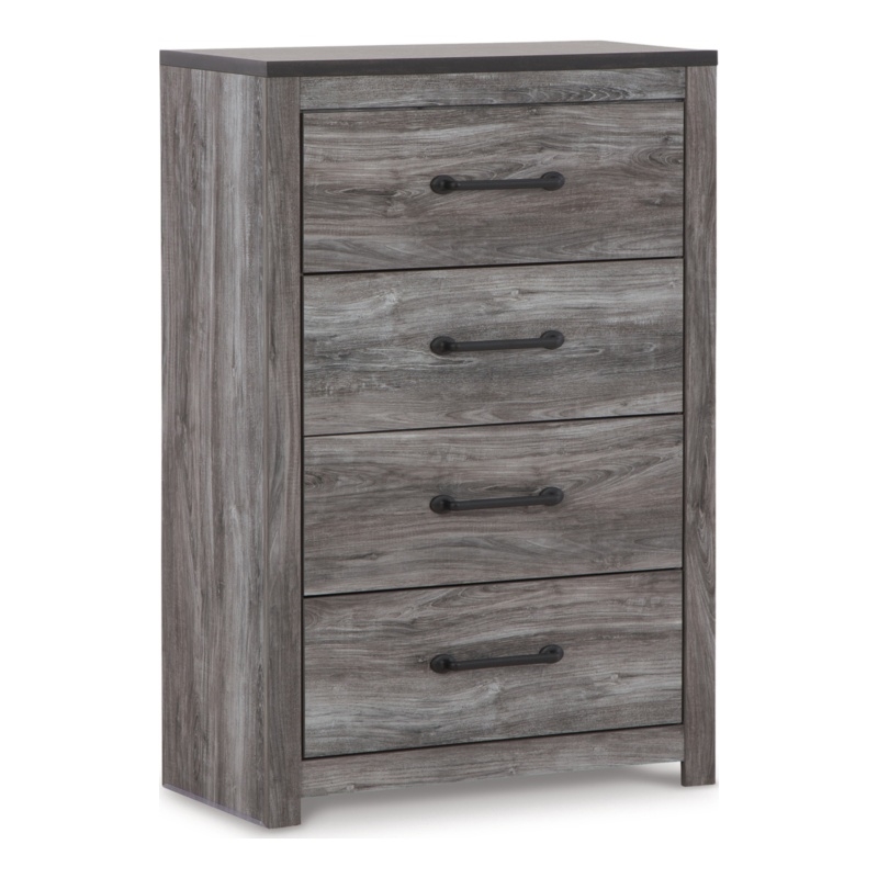 Bowery Hill Contemporary 4-Drawer Wood Chest in Rustic Charcoal