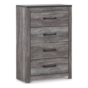 Bowery Hill Contemporary 4-Drawer Wood Chest in Rustic Charcoal