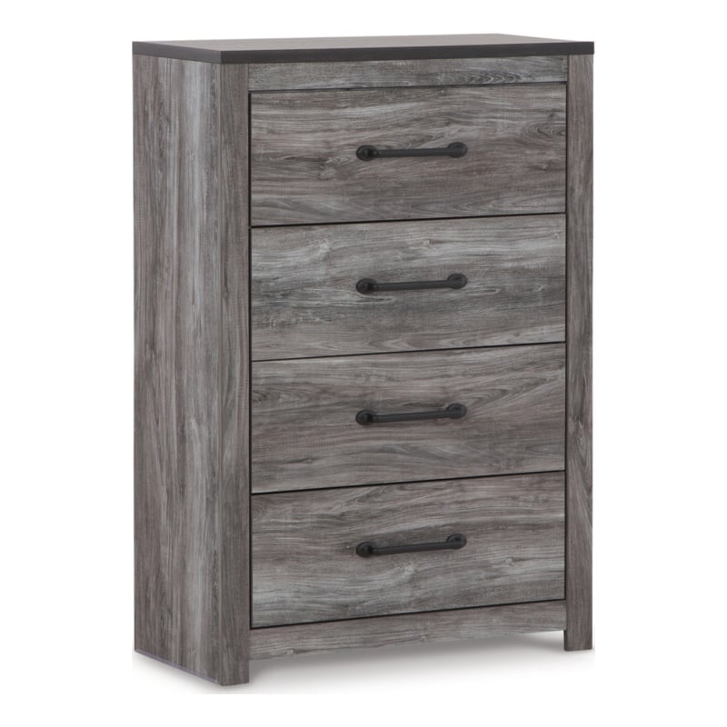 Bowery Hill Contemporary 4-Drawer Wood Chest in Rustic Charcoal