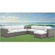 Bowery Hill Contemporary Driftwood Gray 7-Piece Wicker Sectional