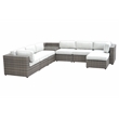 Bowery Hill Contemporary Driftwood Gray 7-Piece Wicker Sectional