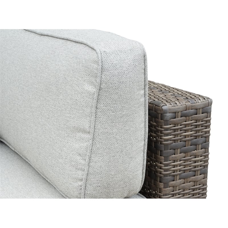 Bowery Hill Contemporary Driftwood Gray 7-Piece Wicker Sectional