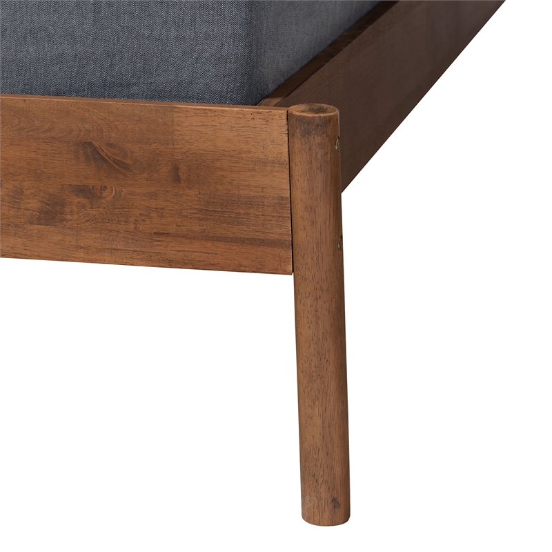 Bowery Hill Modern Ash Walnut Finished Wood Queen Size Bed Frame