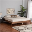 Bowery Hill Modern Ash Walnut Finished Wood Queen Size Bed Frame