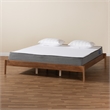 Bowery Hill Modern Ash Walnut Finished Wood Queen Size Bed Frame