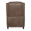 Bowery Hill Leather Wood Power Recliner with Power Headrest in Gray