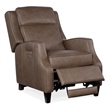 Bowery Hill Leather Wood Power Recliner with Power Headrest in Gray