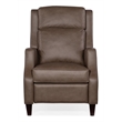 Bowery Hill Leather Wood Power Recliner with Power Headrest in Gray