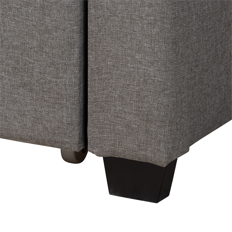Bowery Hill Grey Fabric Full Size 3-Drawer Storage Platform Bed
