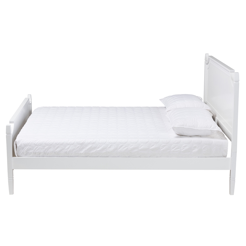 Bowery Hill Modern White Finished Wood Queen Size Platform Bed