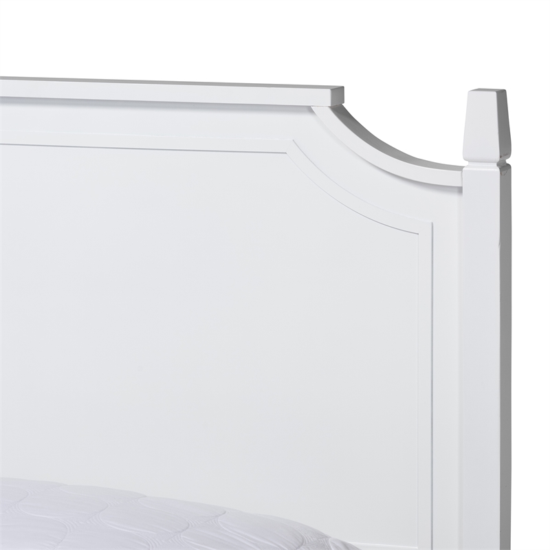 Bowery Hill Modern White Finished Wood Queen Size Platform Bed