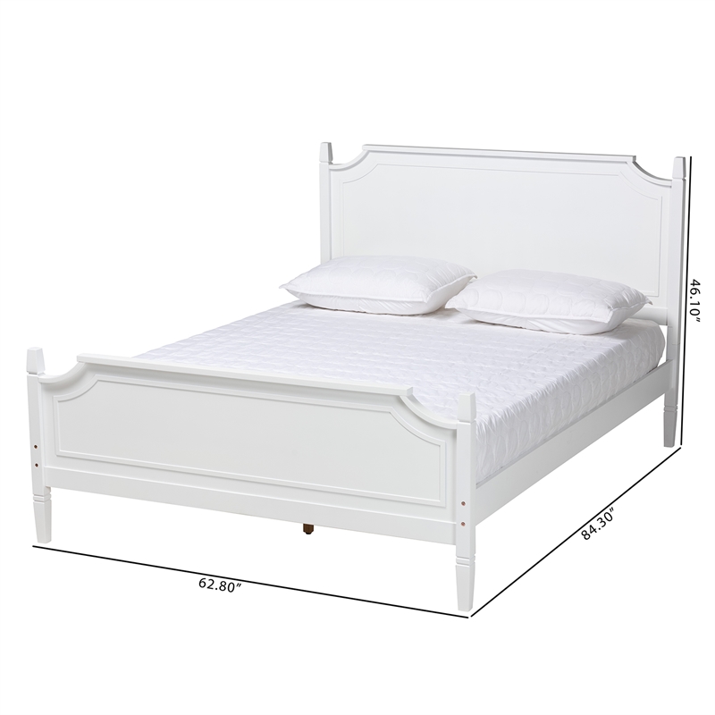 Bowery Hill Modern White Finished Wood Queen Size Platform Bed