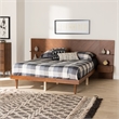 Bowery Hill Ash Wood Queen Platform Storage Bed with Nightstands