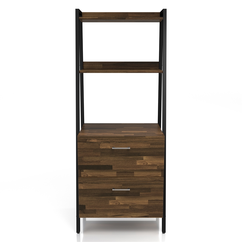 Bowery Hill Wood 1-Drawer File Cabinet in Light Brown Hickory