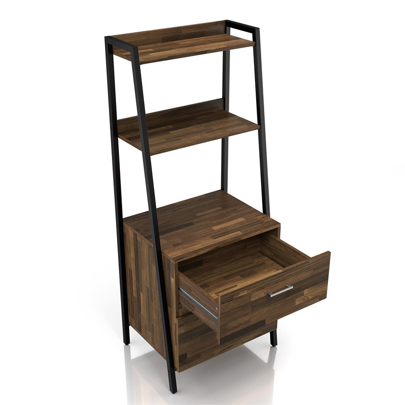 Bowery Hill Wood 1-Drawer File Cabinet in Light Brown Hickory