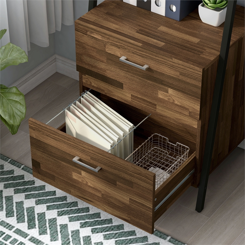Bowery Hill Wood 1-Drawer File Cabinet in Light Brown Hickory